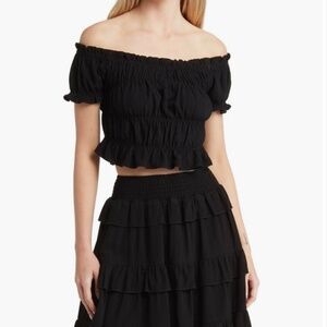 BP NWT Smocked off the Shoulder Top XS